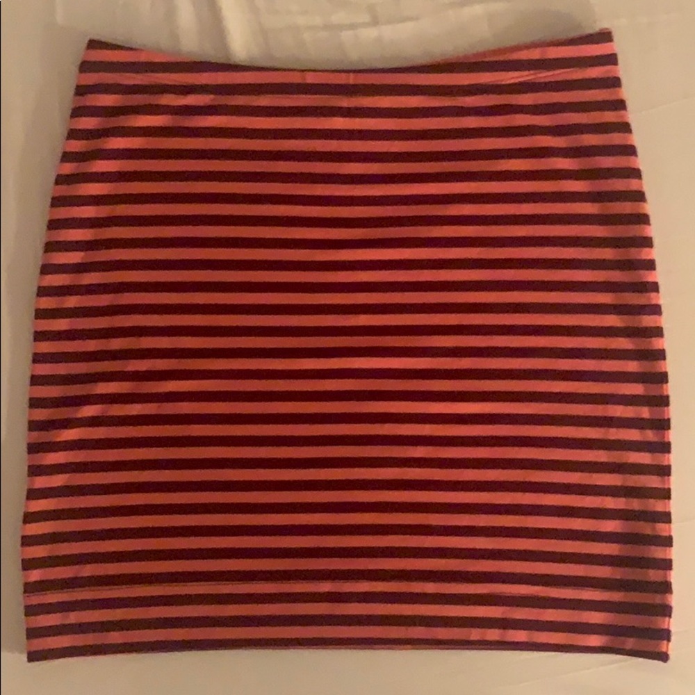 H&M pink striped mini skirt